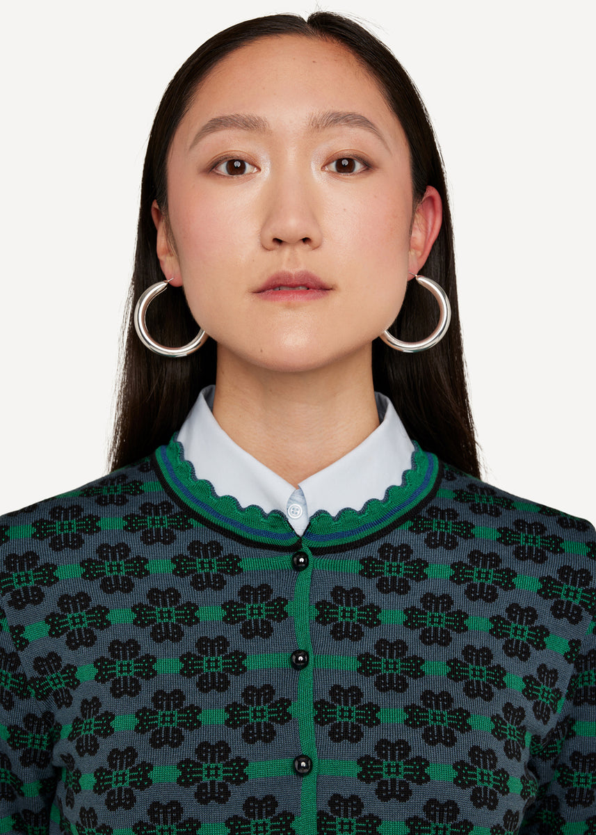 Neu! Oleana Jacke Bijou in Grau und Grün mit Schwarz OLEANA NORDIC