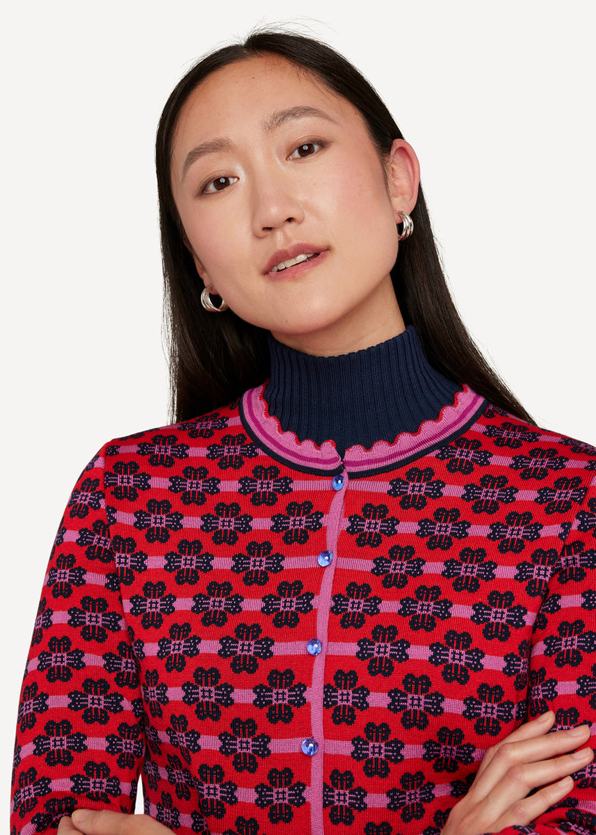 Neu! Oleana Jacke Bijou in Rot, Pink und Blau OLEANA NORDIC FASHION