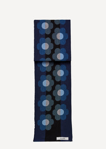Neu! Oleana Risograph Schal in Blautöne mit Akzenten in Schwarz und Grau
