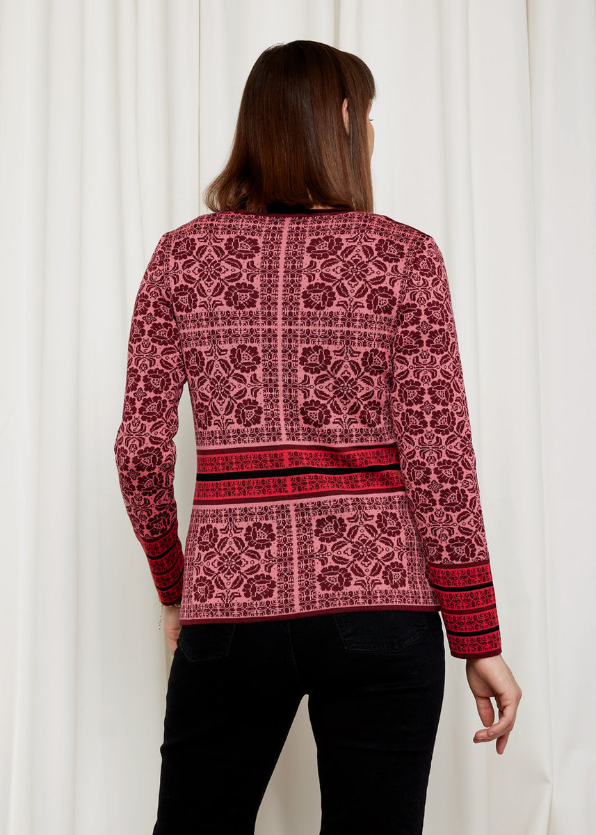 Neu! Oleana Cardigan Oksana in Bordeaux / Rot OLEANA NORDIC FASHION