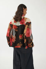 Laden Sie das Bild in den Galerie-Viewer, Seidenbluse mit Flowerprint und Colorblocking
