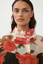 Laden Sie das Bild in den Galerie-Viewer, Seidenbluse mit Flowerprint und Colorblocking