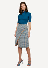 Laden Sie das Bild in den Galerie-Viewer, Oleana Gingham graph Wickelrock in der Farbe Seaside