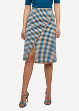 Laden Sie das Bild in den Galerie-Viewer, Oleana Gingham graph Wickelrock in der Farbe Seaside