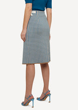 Laden Sie das Bild in den Galerie-Viewer, Oleana Gingham graph Wickelrock in der Farbe Seaside