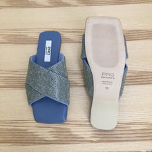 Laden Sie das Bild in den Galerie-Viewer, PAO Sommer Pantolette mit überkreuzten Riemen mit Straß