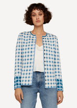 Laden Sie das Bild in den Galerie-Viewer, Oleana Pattern Paper Cardigan in der Farbe Cloudy