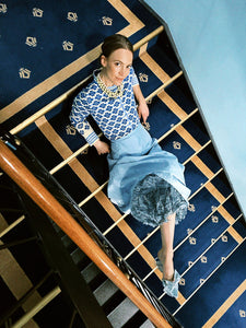 Neu! Oleana Jacke Bijou in Blau mit Vanillegelb