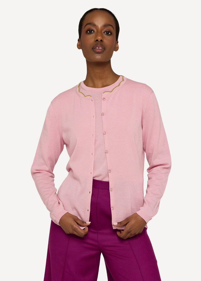 OLEANA x EDDA - Anne Cleo Cardigan in Rosé