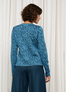 Neu HW24 Oleana Heritage Cardigan Signe in Blau