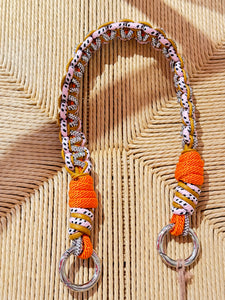 TIEFENBACHER LEHMANN Makramee Strap Cannes in Orange / Rosa