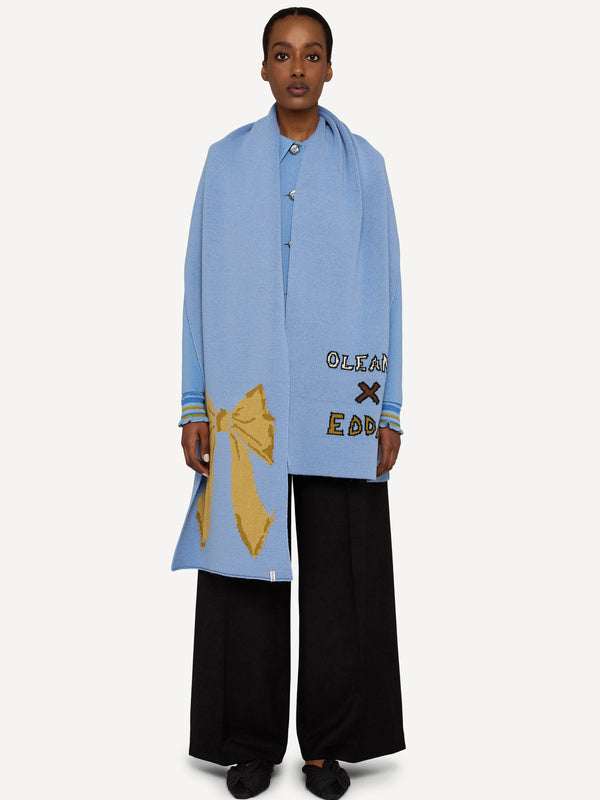 OLEANA x EDDA - Schal Henry in Light blue