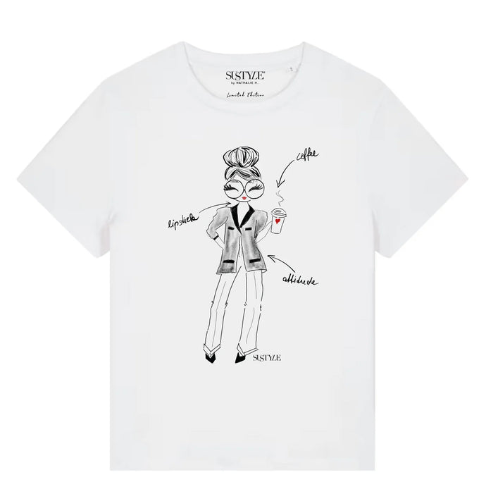 Neu! T-Shirt Attitude von Sustyle in Weiß