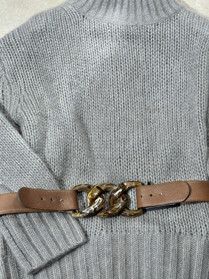 LINDA NEIBER  Formgürtel mit Schließe aus Acryl in der Farbe birch-taupe