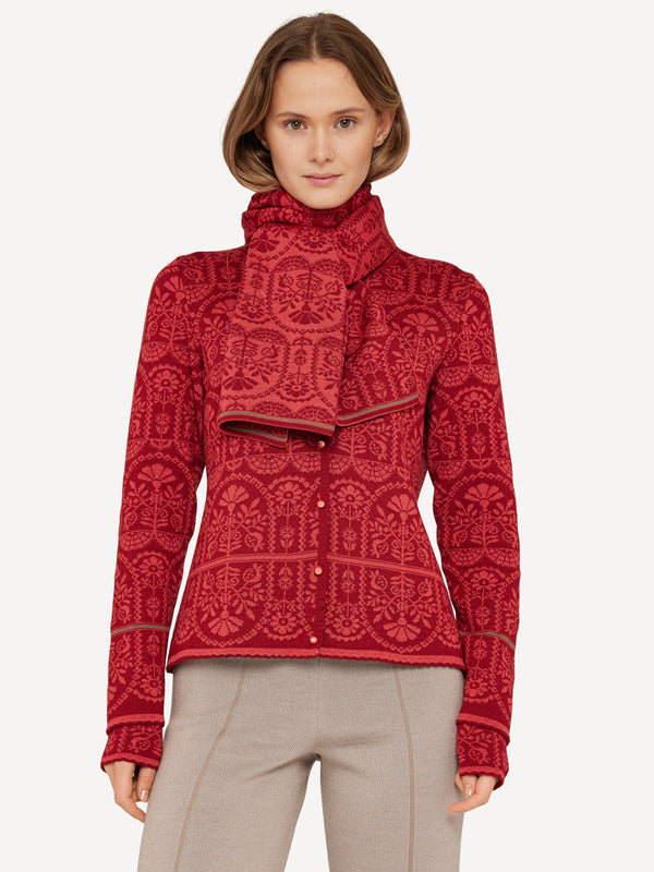 Oleana Schal Design Oddrun 817R rot