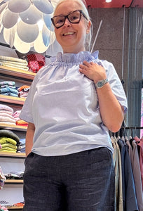 NARCISA Bluse NAANI in Streifen blau und weiß