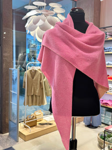 Dreieckstuch aus Cashmere in Rosé und Absinth