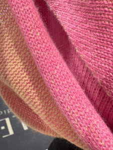 Dreieckstuch aus Cashmere in Rosé und Absinth